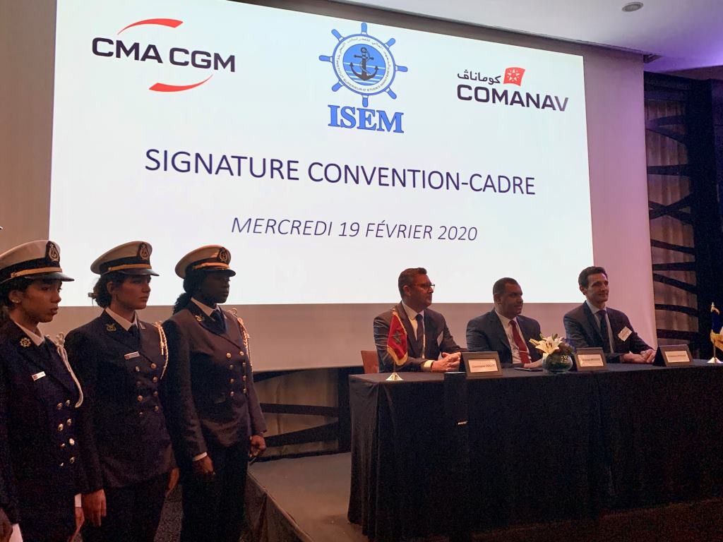 Signature d’une convention cadre de partenariat entre l’ISEM et CMA CGM MAROC